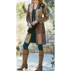 Soft Surroundings Renaissance Quilted Patchwork Tapestry Jacket Size XS